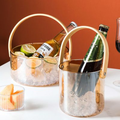 Thùng đá thủy tinh thùng bia giá trị cao quầy bar thương mại khách sạn KTV rượu vang đỏ thùng rượu sâm banh thùng đựng nước đá trái cây gia đình Làm xô đá để đựng đồ uống có đá và đặt hoa quả để làm giỏ hoa quả