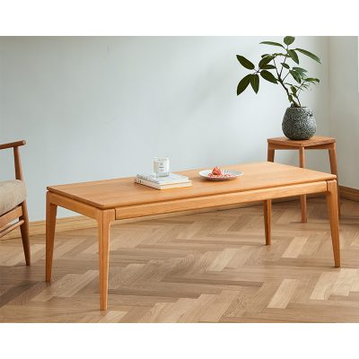 Bàn trà gỗ óc chó hiện đại tối giản màu đen.