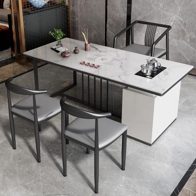 Bàn trà và ghế sa lông kết hợp hiện đại tối giản nhẹ nhàng sang trọng.