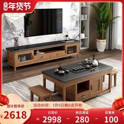 Bàn trà gỗ mặt bàn đá nhập khẩu.