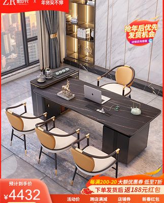 Bàn trà đá phiến sang trọng nhẹ và bàn làm việc một bàn trà