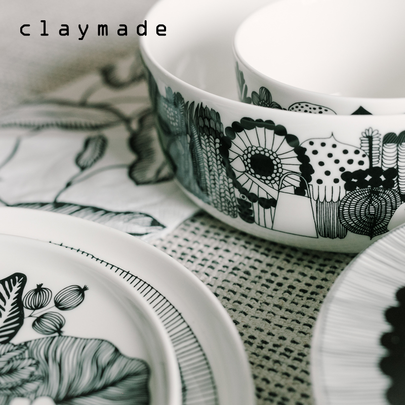 bát đĩa họa tiết 2 màu trắng đen (4)