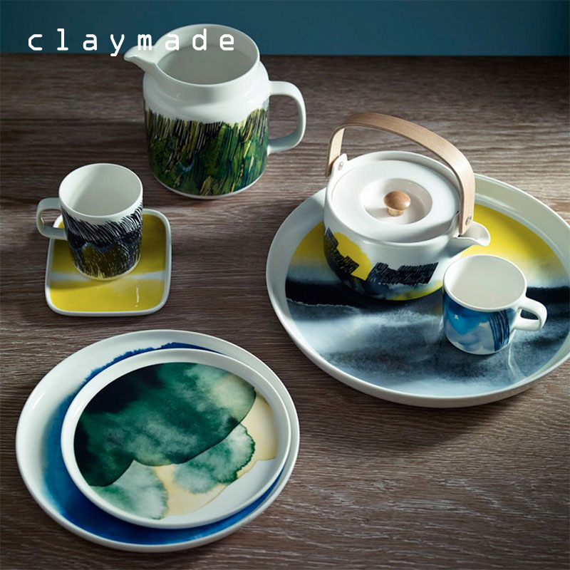 bộ ấm chén đĩa họa tiết màu loang ngẫu hứng (4)
