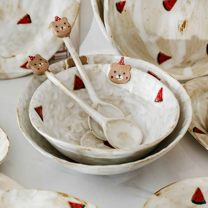 bộ bát đĩa thìa hình dưa hấu và gấu (3)