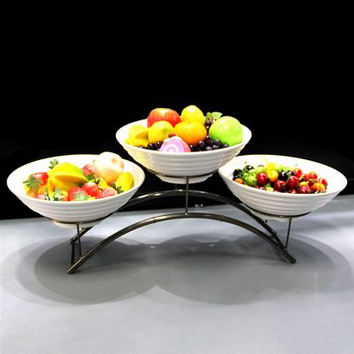 Bộ bát+giá để thức ăn tại quầy tự chọn đồ, phong cách buffee nhà hàng.