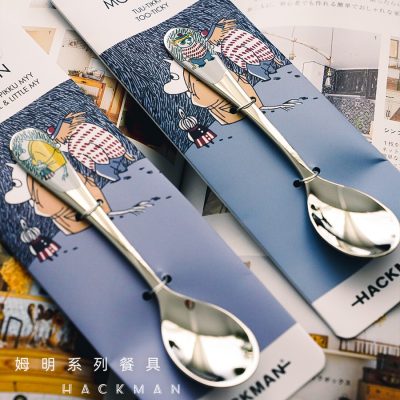 Bộ dao dĩa muỗng thìa bằng thép không gỉ , họa tiết hoạt hình Moomin.