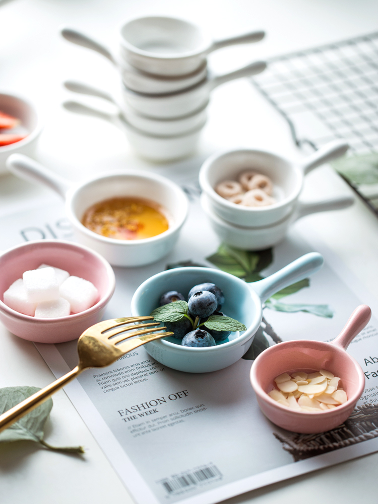 chảo mini bằng sứ đựng gia vị, đồ ăn kèm (1)