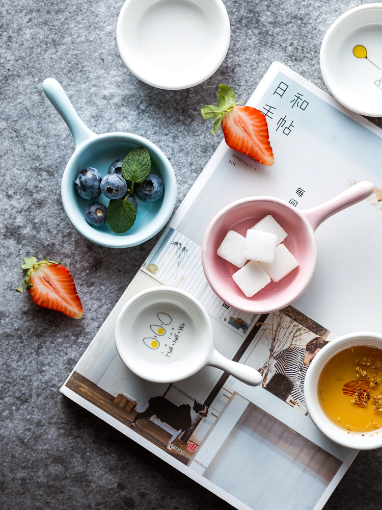 chảo mini bằng sứ đựng gia vị, đồ ăn kèm (3)