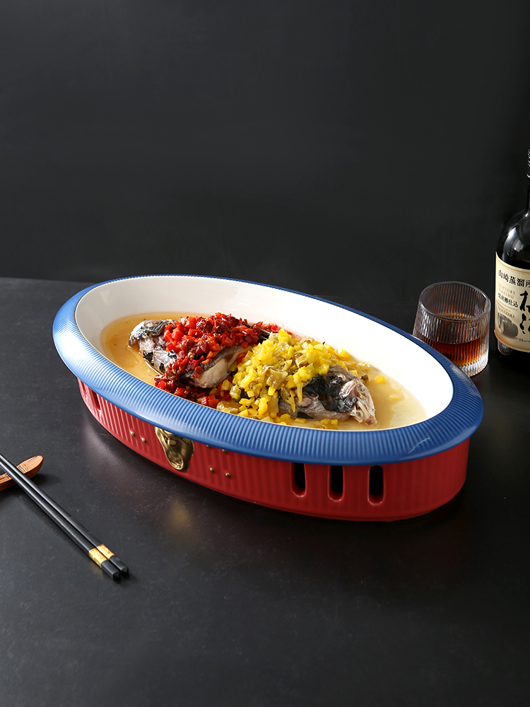 đĩa dài 2 tầng để giữ lửa cho món ăn (1)