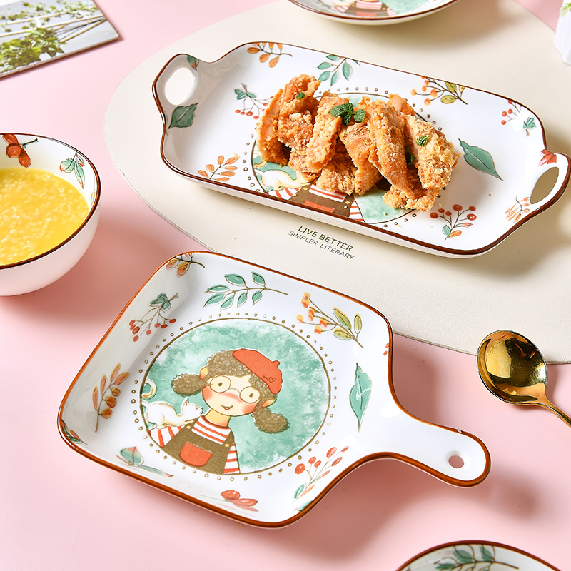 đĩa dáng chảo họa tiết hoạt hình (1)