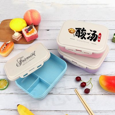 Hộp đựng cơm có hai ngăn, làm từ nhựa cao cấp có thể quay trực tiếp trong lò vi sóng.