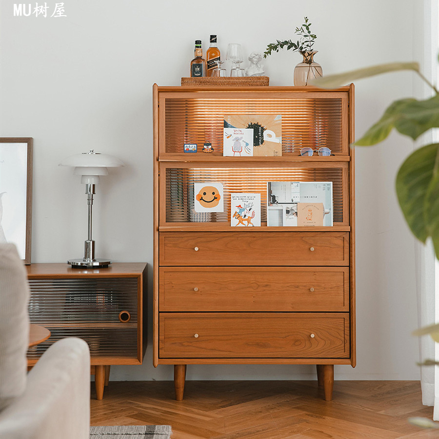 tủ để sách bằng gỗ nguyên khối kiểu nhật (4)