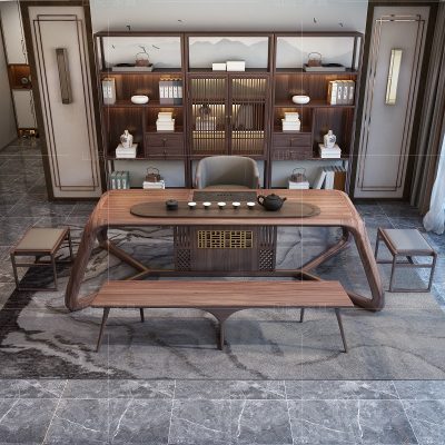 Bàn trà gỗ nguyên khối kiểu Trung Quốc