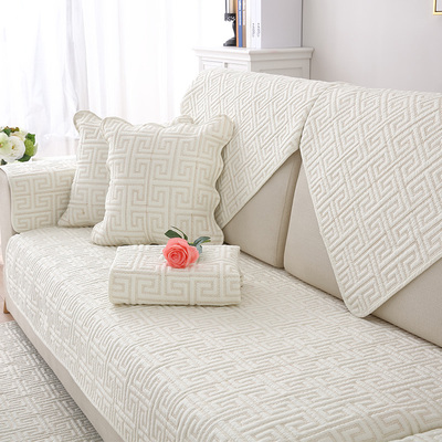 Đệm sofa bông bốn mùa vải phổ thông chống trơn trượt đệm gỗ chắc chắn đơn giản hiện đại bọc da sofa bọc lại khăn