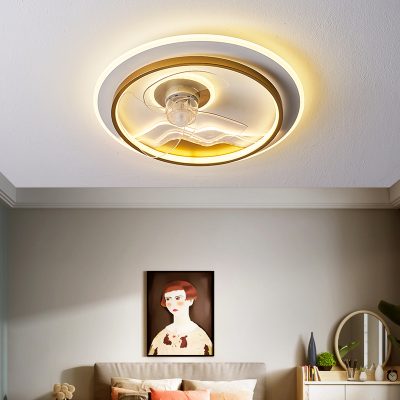 Oaks quạt đèn trần phòng ngủ nhà một nhà hàng phòng trẻ em cô gái câm tần số chuyển đổi tần số đèn quạt trần Bắc Âu