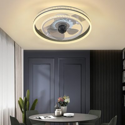 Quạt phòng ngủ đèn trần phòng ngủ chính quạt đèn lưới người nổi tiếng quạt trần đèn quạt tích hợp hiện đại tối giản 2021 new