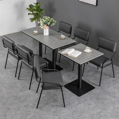 Bàn ăn đá phiến sắt rèn retro bàn ăn cafe nhà hàng quán trà sữa bàn ghế thư giãn kết hợp bàn ăn hình chữ nhật bàn ghế ăn