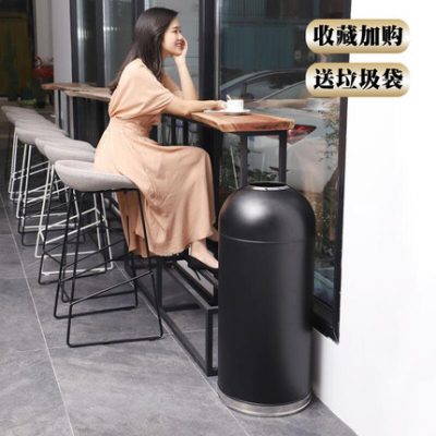 Thùng rác dung tích lớn thùng rác thương mại lớn lưới thép không gỉ tùy chỉnh khách sạn màu đỏ sáng tạo cửa hàng trà sữa gạch dọc