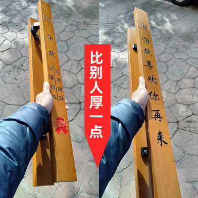 Tay nắm cửa kính tùy chỉnh được chạm khắc bằng tay cửa gỗ rắn khách sạn Tay nắm cửa gỗ KFC LOGO làm bằng tay