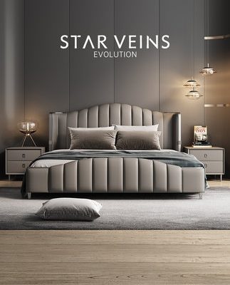 Giường da đôi phòng ngủ chính bầu không khí đơn giản hiện đại sang trọng ánh sáng Ý năm 2021 giường cưới cao cấp 2 mét gỗ nguyên tấm màu đỏ ròng