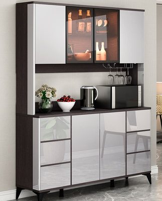 Tủ rượu hiện đại tối giản tủ âm tường tích hợp đèn tường tủ trà sang trọng tủ lưu trữ đa chức năng Tủ nhà hàng Trung Quốc mới