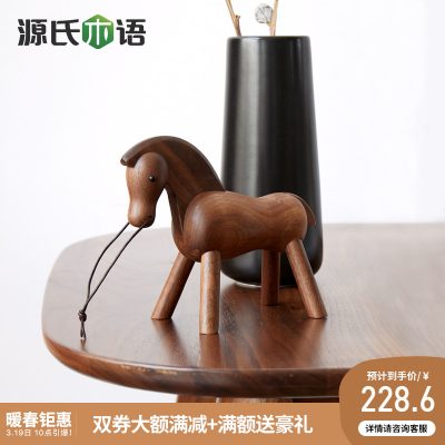 Ngôn ngữ gỗ Genji Phong cách Bắc Âu động vật đồ trang trí bằng gỗ treo tường khỉ gấu nâu đồ nội thất nhà búp bê bằng gỗ