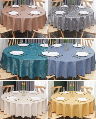 Khăn trải bàn phong cách Châu Âu không thấm nước, chống thấm dầu, chống đóng cặn, không giặt giũ nhà hàng khách sạn hộ gia đình tròn lớn khăn trải bàn tròn khăn trải bàn