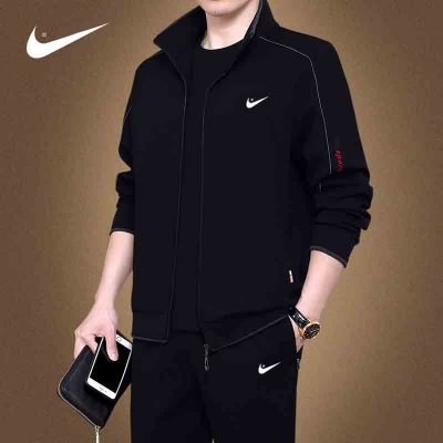 Nam giới bộ đồ thể thao giản dị đích thực của nam giới vào mùa xuân và mùa thu Người cha trung niên và người già Bộ đồ thể thao rộng rãi Bộ đồ ba mảnh của người cha