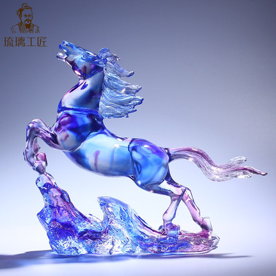 Công ty Thủ công mỹ nghệ pha lê trang trí ngựa tráng men Pentium Quà tặng khai trương Ánh sáng sang trọng Đồ trang trí văn phòng sáng tạo cao cấp
