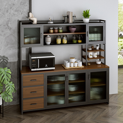Tủ bên sắt phong cách công nghiệp Tủ bếp kính Changhong tủ trưng bày hiên tủ kho bên hông tủ đựng chén trà
