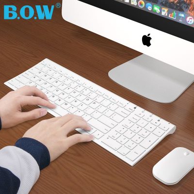 BOW Máy tính xách tay Hangshi bàn phím chuột không dây bộ văn phòng máy tính để bàn gia đình sạc phím chuột câm mỏng