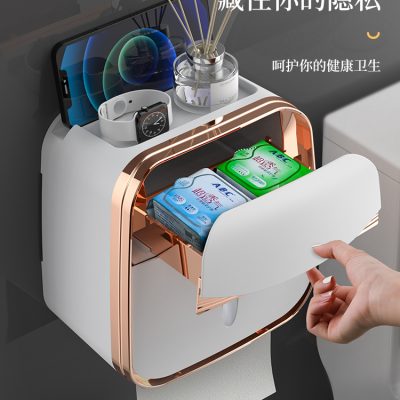 Hộp đựng khăn giấy vệ sinh nhà vệ sinh giá đựng giấy vệ sinh cuộn giấy vệ sinh miễn phí đục lỗ chống thấm nước treo tường