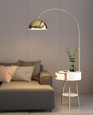 Phòng khách đèn câu cá đèn sàn Ánh sáng bắc âu phòng ngủ sang trọng giá tủ đầu giường tích hợp sạc không dây đèn bàn đứng