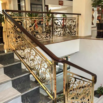 Câu lạc bộ khách sạn biệt thự cao cấp góc xoay cầu thang lan can ban công lan can hàng rào lan can hợp kim nhôm đồng tùy chỉnh