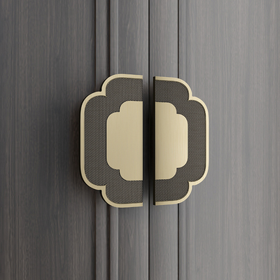 Tay nắm cửa kiểu Trung Quốc Tay nắm cửa kính bằng đồng cổ kính Toàn bộ ngôi nhà Lan can cửa gỗ tùy chỉnh Tay nắm cửa hình bán nguyệt kiểu Trung Quốc