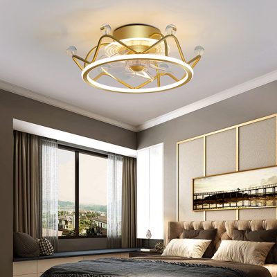 Phòng ngủ biến tần quạt đèn quạt trần đèn phòng ăn phòng khách 2022 mới ánh sáng Bắc Âu sang trọng đèn quạt trần thông minh