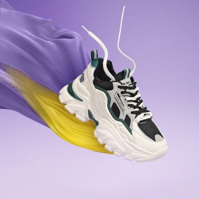 Belle dày đáy giày hổ nhỏ răng hổ cũ giày phụ nữ 2022 mùa xuân mới đế mềm thể thao thoáng khí giày thường B0770AM2 trước