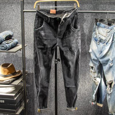 Sangu kapok thu đông phong cách Hong Kong quần lót nam phiên bản hàn quốc của xu hướng chân thon nhỏ quần jean nam cao cấp thương hiệu thủy triều