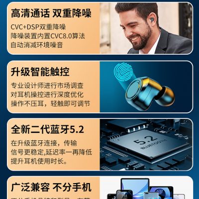 [Đề xuất bởi Li Jiaqi] Tai nghe bluetooth không dây mới 2022 in-ear thời lượng pin cực dài giao diện typec sạc điện cao cấp chống ồn dòng máy thể thao nam và nữ phù hợp với Huawei Apple