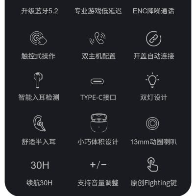 iKF Find Air Tai nghe bluetooth không dây thực sự thế hệ thứ 4 semi-in-ear 2022 mới giảm tiếng ồn thể thao thời lượng pin siêu dài cho nam và nữ Huawei Apple vivo Xiaomi oppo