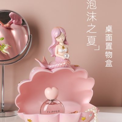 Nàng tiên cá để bàn trang trí lưu trữ đồ trang trí nhà gửi bạn gái quà tặng tân gia ánh sáng trang trí sang trọng hiên nhà đặt chìa khóa