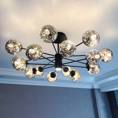 Đèn chùm hạt đậu ma thuật đèn phòng khách ánh sáng hiện đại đèn sang trọng bầu không khí đơn giản Gió Bắc Âu đầy sao phòng ngủ thủy tinh chiếu sáng chính