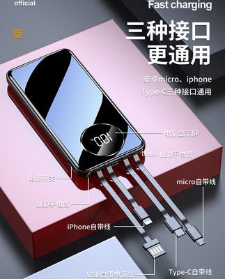 Pin sạc dự phòng 1000000 dung lượng siêu lớn 50000 mAh siêu mỏng nhỏ gọn di động Sạc nhanh sạc điện thoại di động phù hợp với Iphone Apple chuyên dụng 20000 mAh 30000M