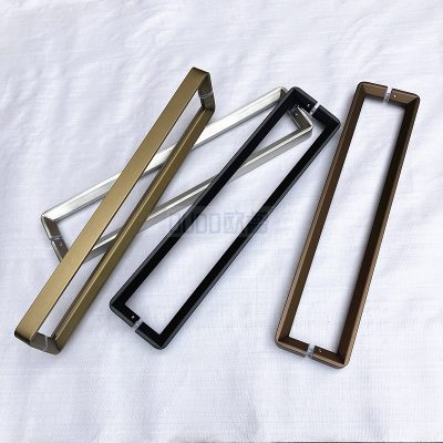 Tay nắm cửa kính dày bằng thép không gỉ 304 tay nắm lớn ống vuông màu đen chải vàng hồng titan tay nắm cửa gỗ titan