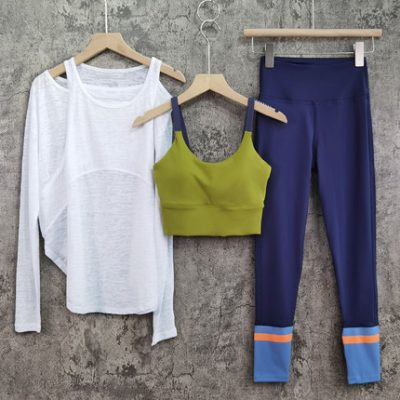 Quần áo yoga phù hợp với nữ 2021 mới chuyên nghiệp chạy nhanh khô buổi sáng trắng chạy bộ đồ thể thao giản dị quần áo thể dục mùa xuân và mùa thu