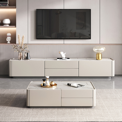 Tủ tivi Bắc Âu đá phiến bàn cà phê phòng khách tối giản hiện đại căn hộ nhỏ 2022 tích hợp tủ đựng đồ mới