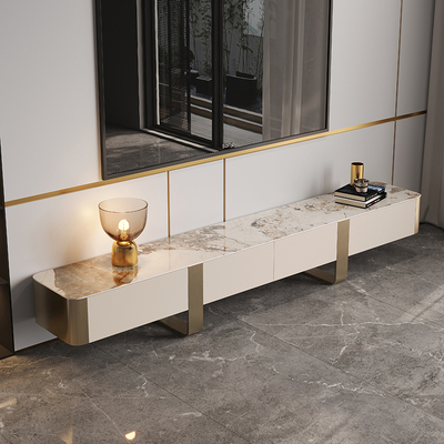 Ý nhẹ nhàng sang trọng tủ tivi đá phiến kết hợp bàn cà phê phòng khách chung cư nhỏ hiện đại tối giản tủ tivi mới lắp ráp