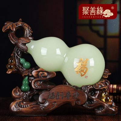 Đồ trang trí bầu bằng ngọc tráng men bầu may mắn hiên nhà Trung Quốc phòng khách tủ tivi đồ trang sức quà tặng tân gia