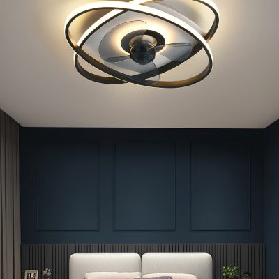 Quạt trần đèn phòng ngủ quạt trần có đèn một người bạn cùng lớp tình yêu nhỏ thông minh tầng thấp với đèn chùm quạt điện