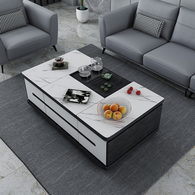 Bàn trà nâng điện kung fu mới bằng đá phiến pha trà một bàn cà phê hiện đại đa năng tối giản kết hợp tủ TV